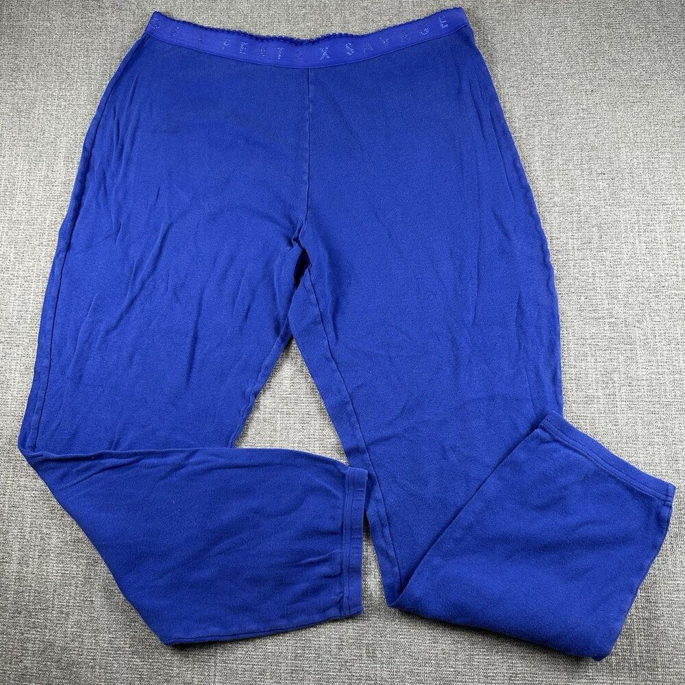 Savage X Fenty Cotton Jersey Sleep Pants Lounge Bottoms - Royal Blue